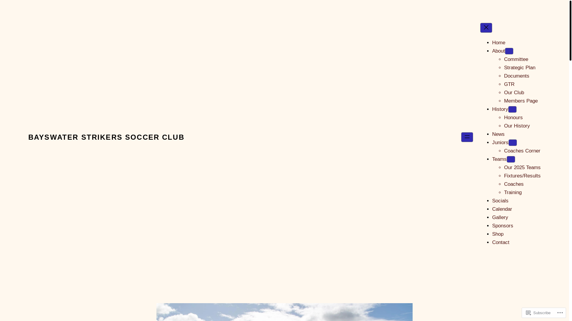 website screenshot of https://bayswaterstrikers.online/