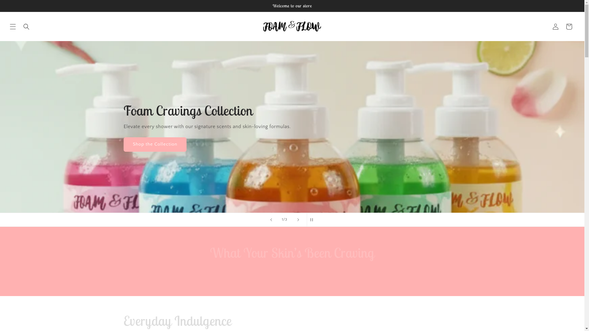 website screenshot of https://foamandflow.shop/