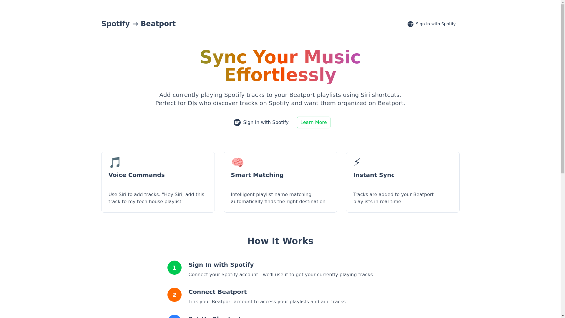 website screenshot of https://spotify-to-beatport.pages.dev/