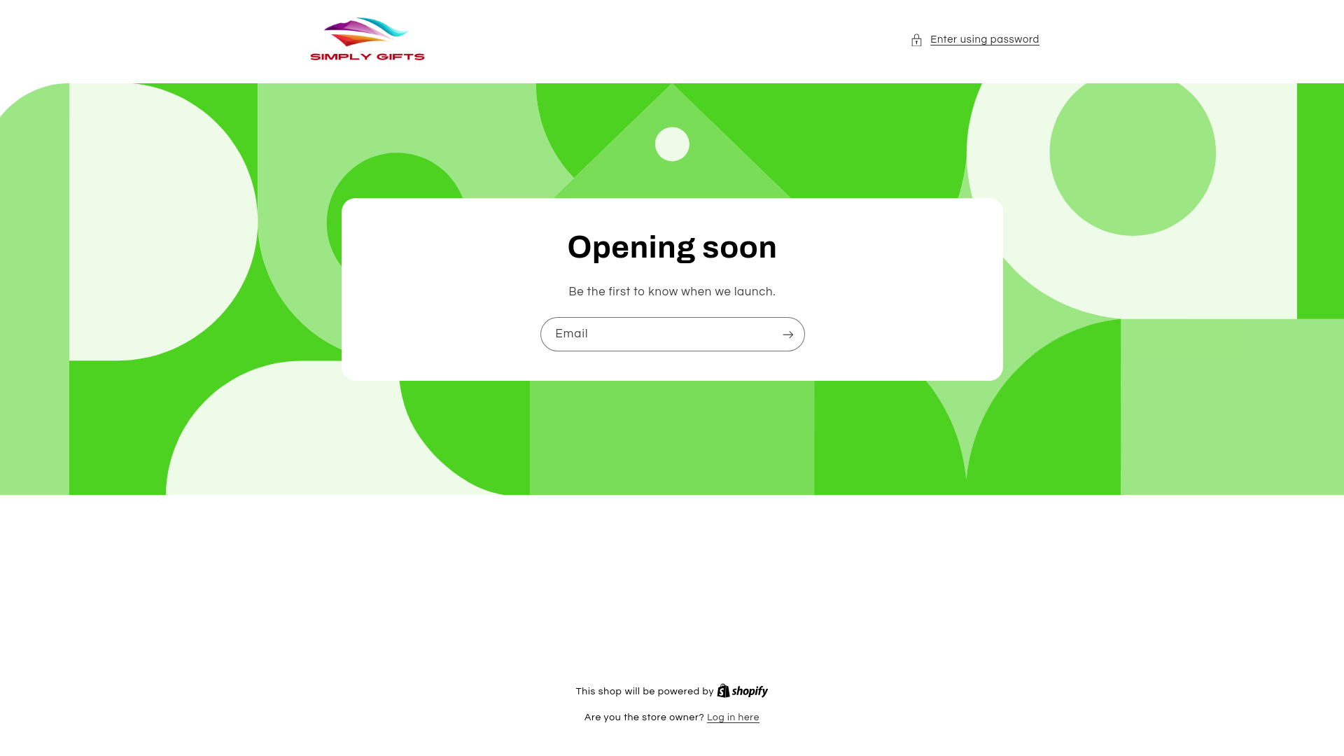 website screenshot of https://simplygiftsandgadgets.com/
