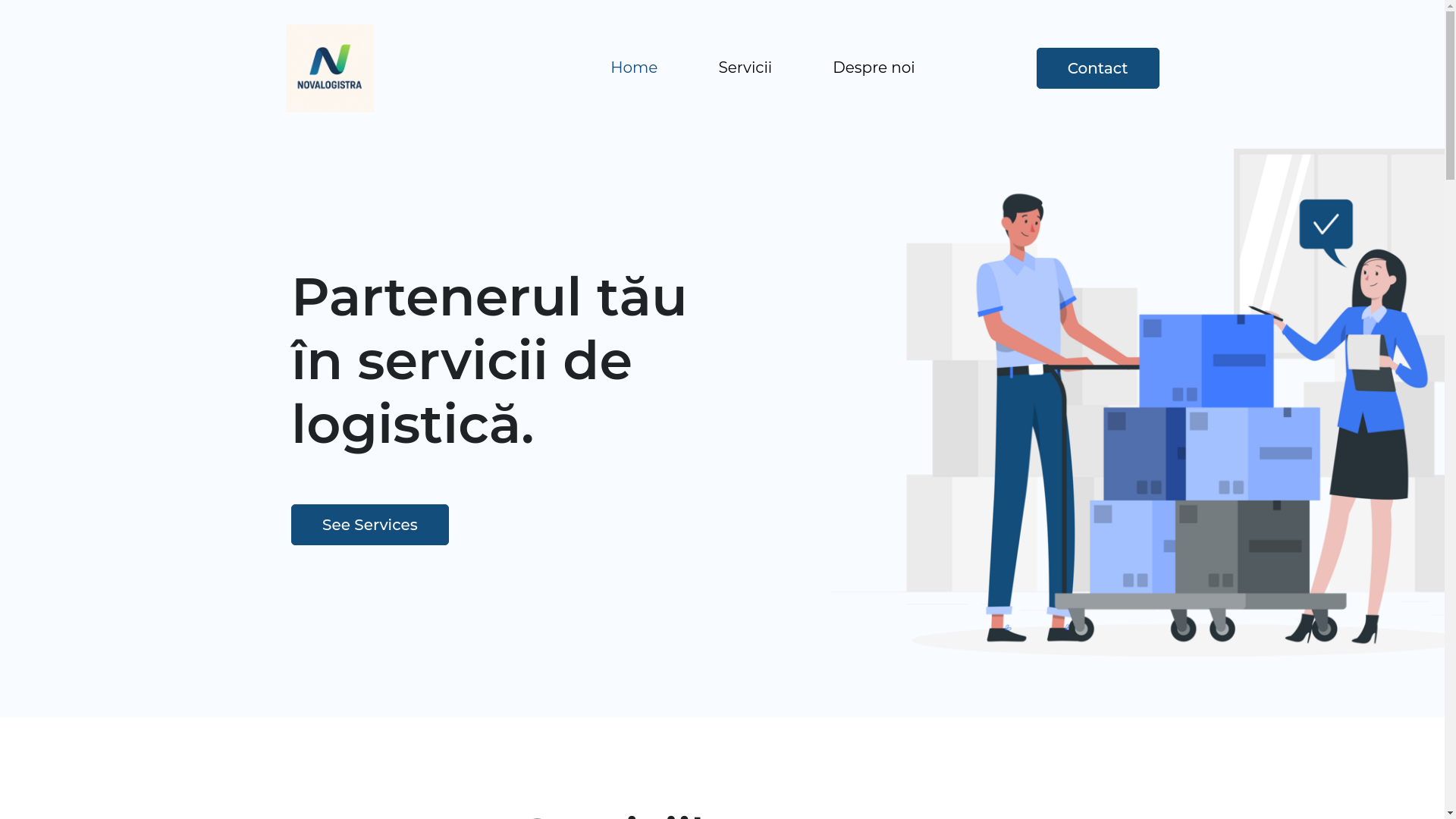 website screenshot of https://novalogistra.ro/