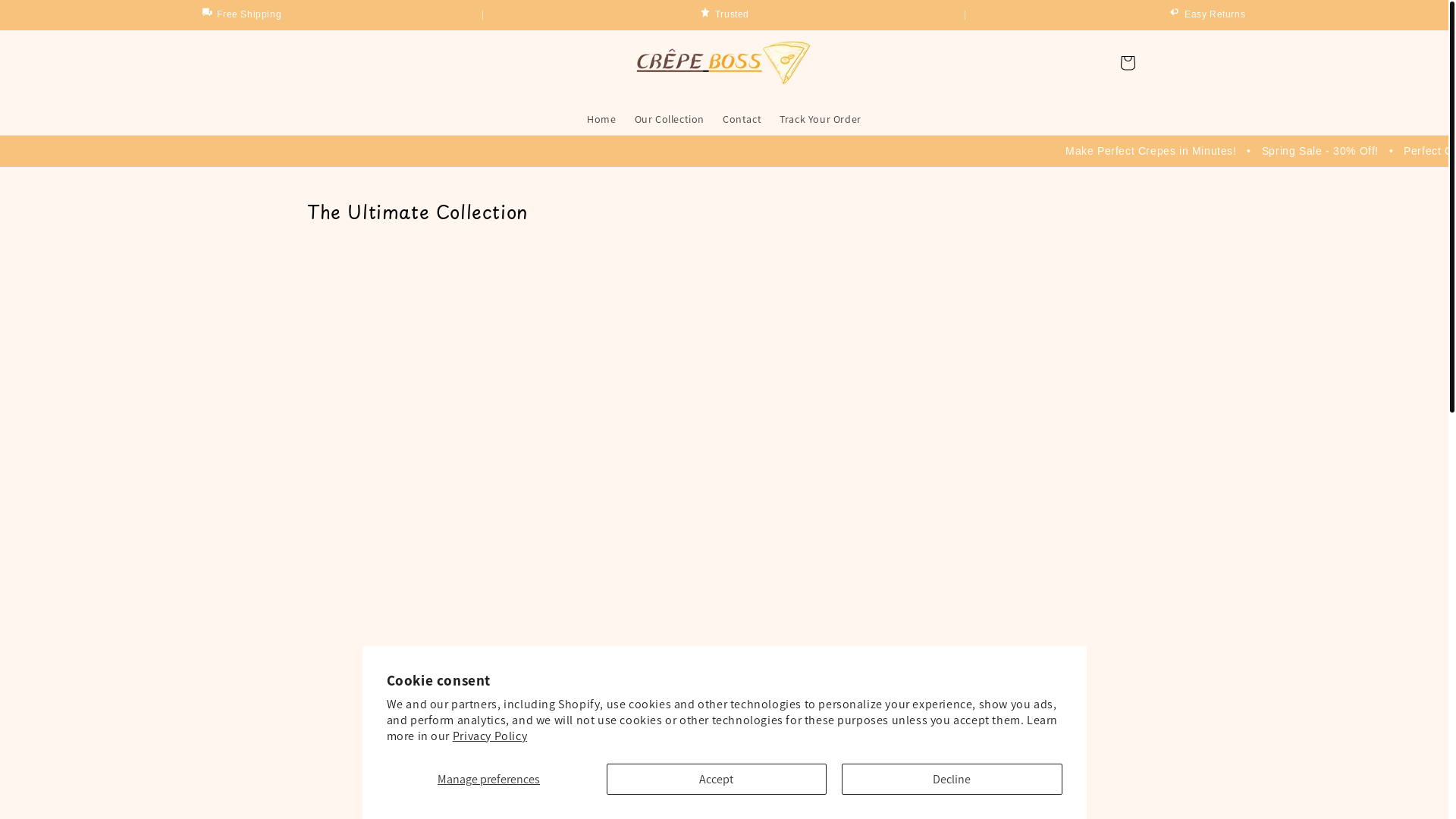 website screenshot of https://crepeboss.shop/