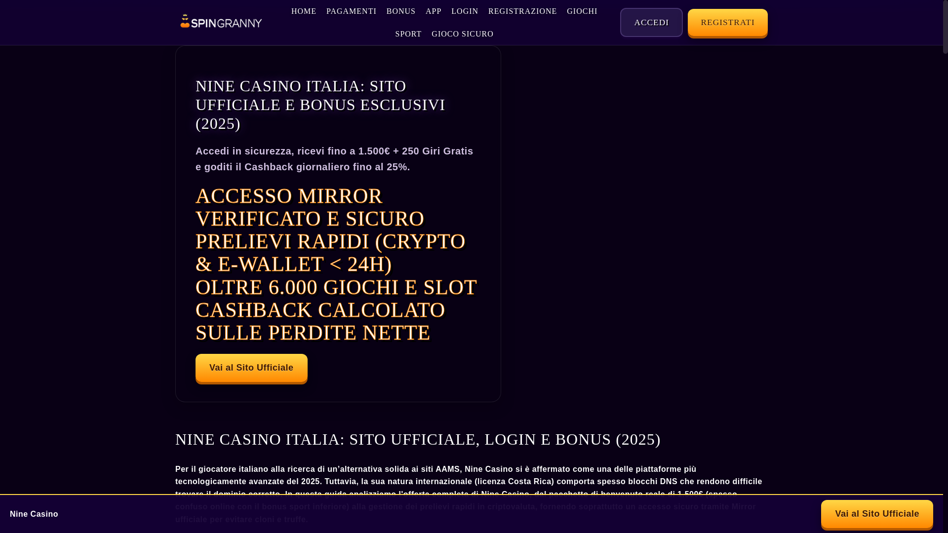 website screenshot of https://spingrannycazino.com/