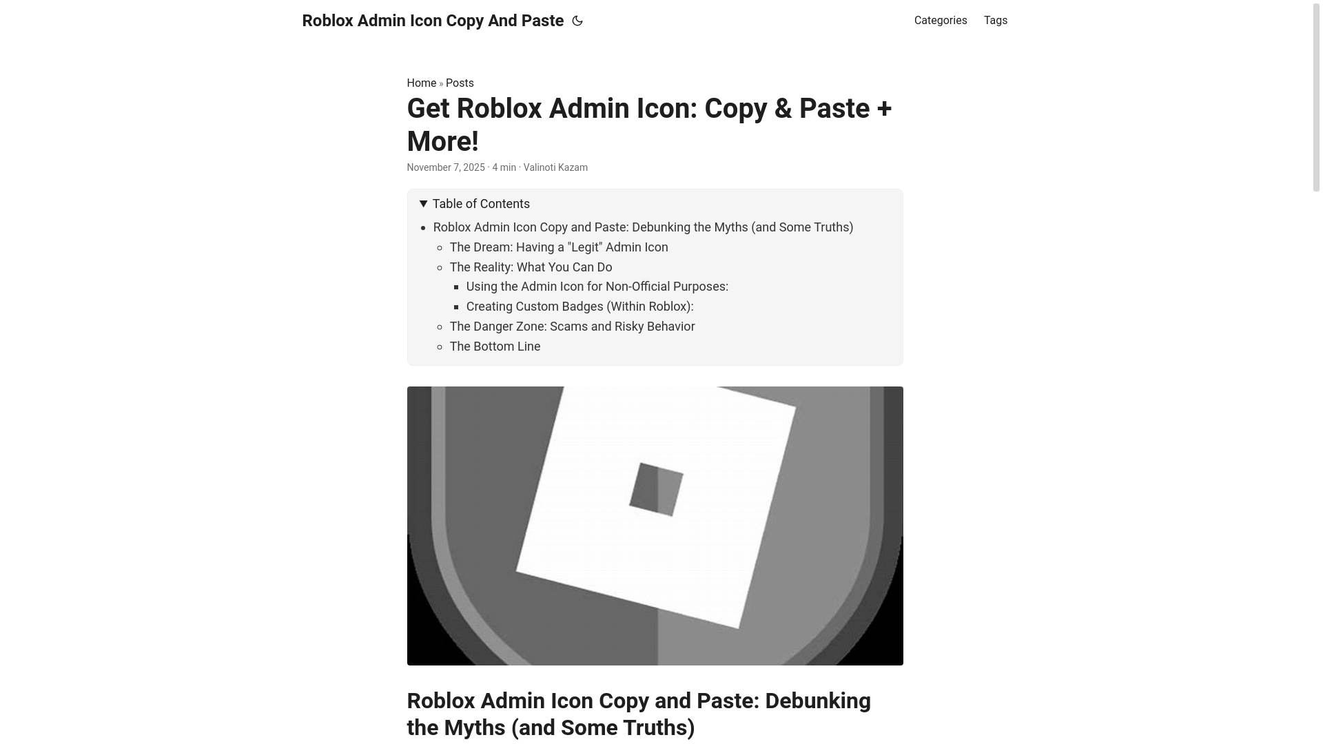 website screenshot of https://roblox-admin-icon-copy-and-paste.pages.dev/