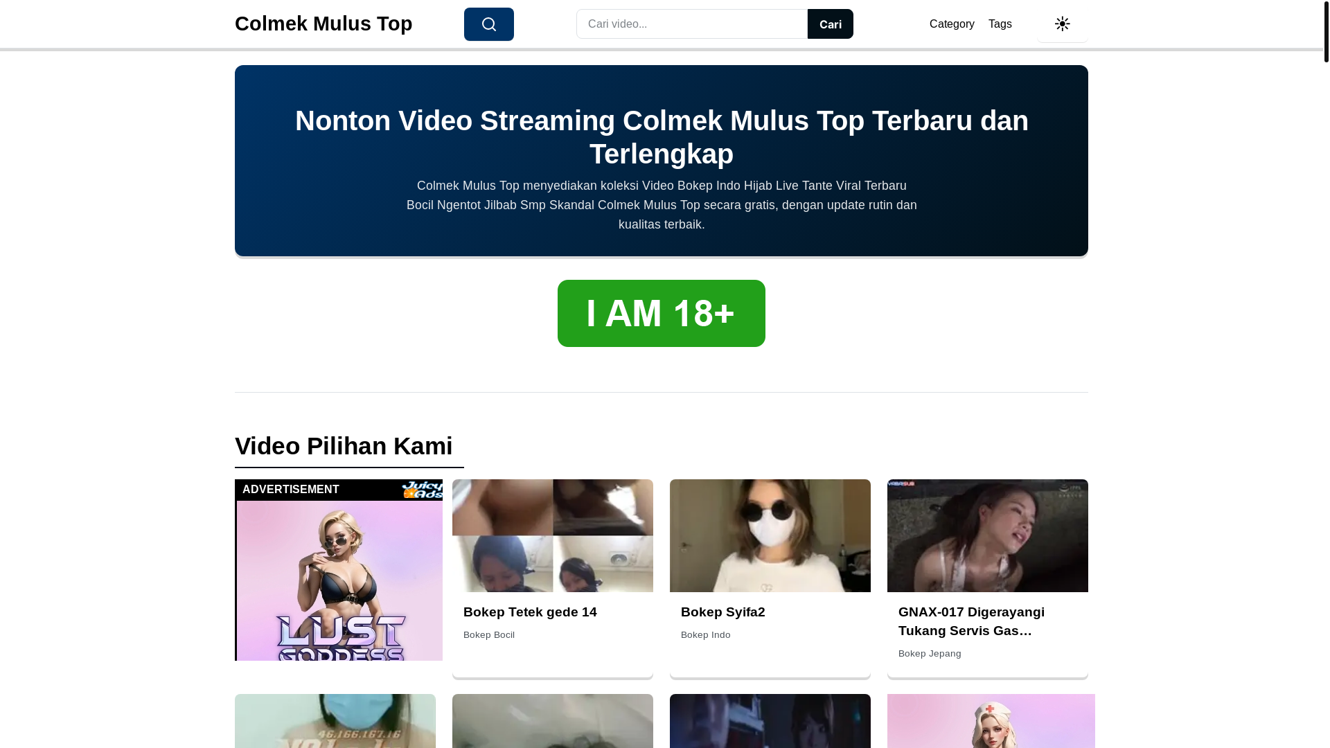website screenshot of https://colmekmulustop.pages.dev/