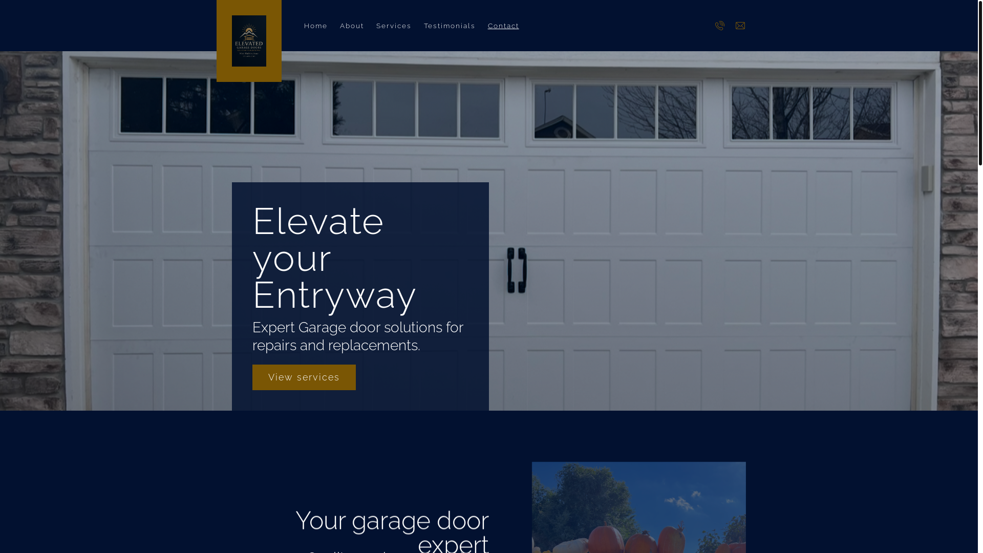 website screenshot of https://elevated-garagedoors.com/