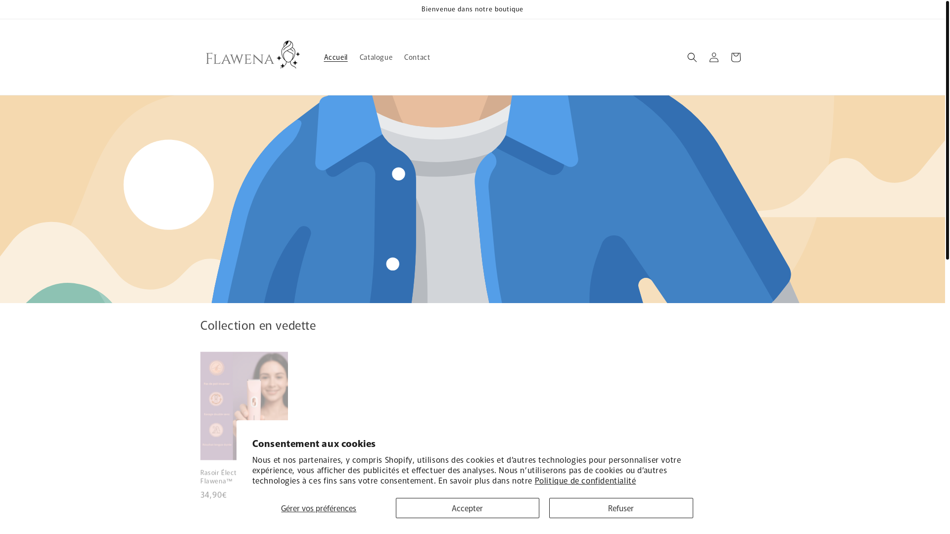 website screenshot of https://flawena.com/