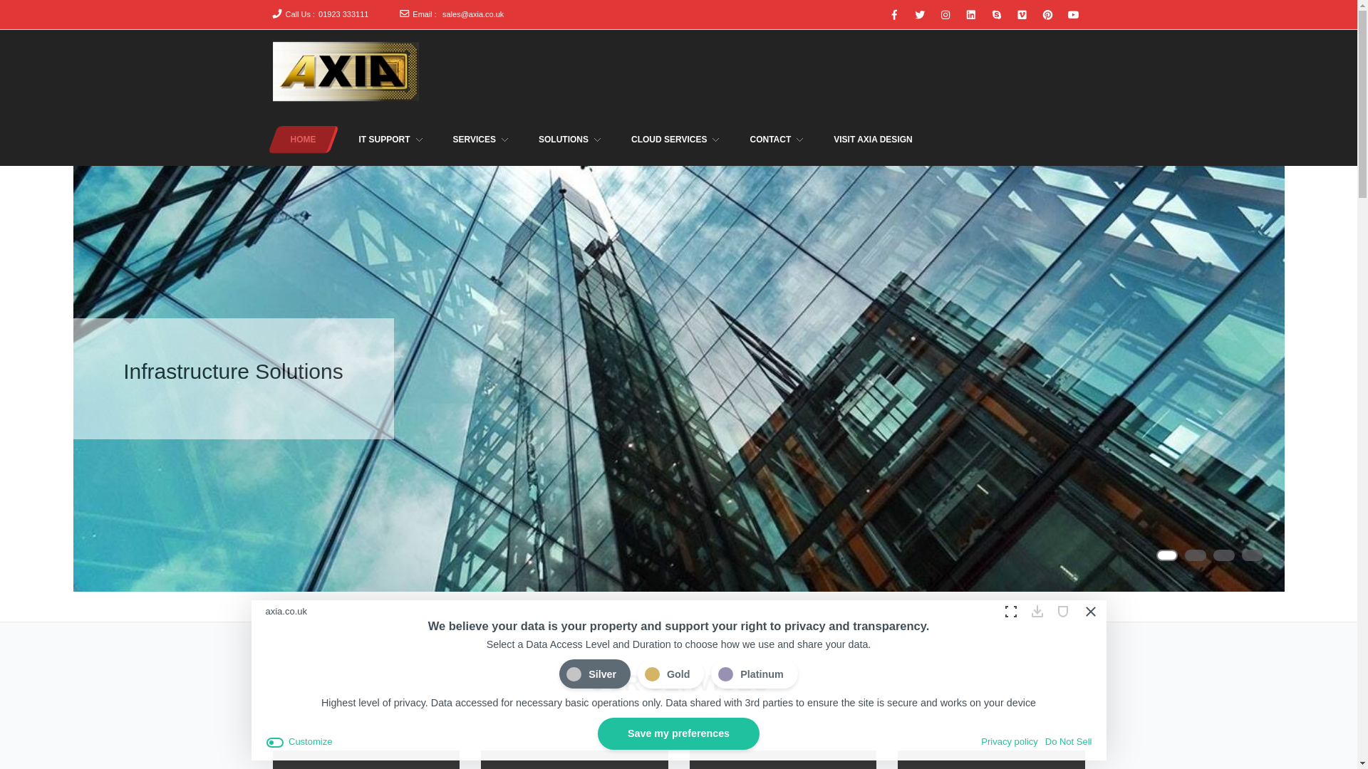 website screenshot of https://axia.co.uk/
