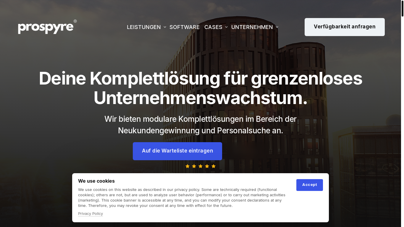 website screenshot of https://joinprospyre.co/
