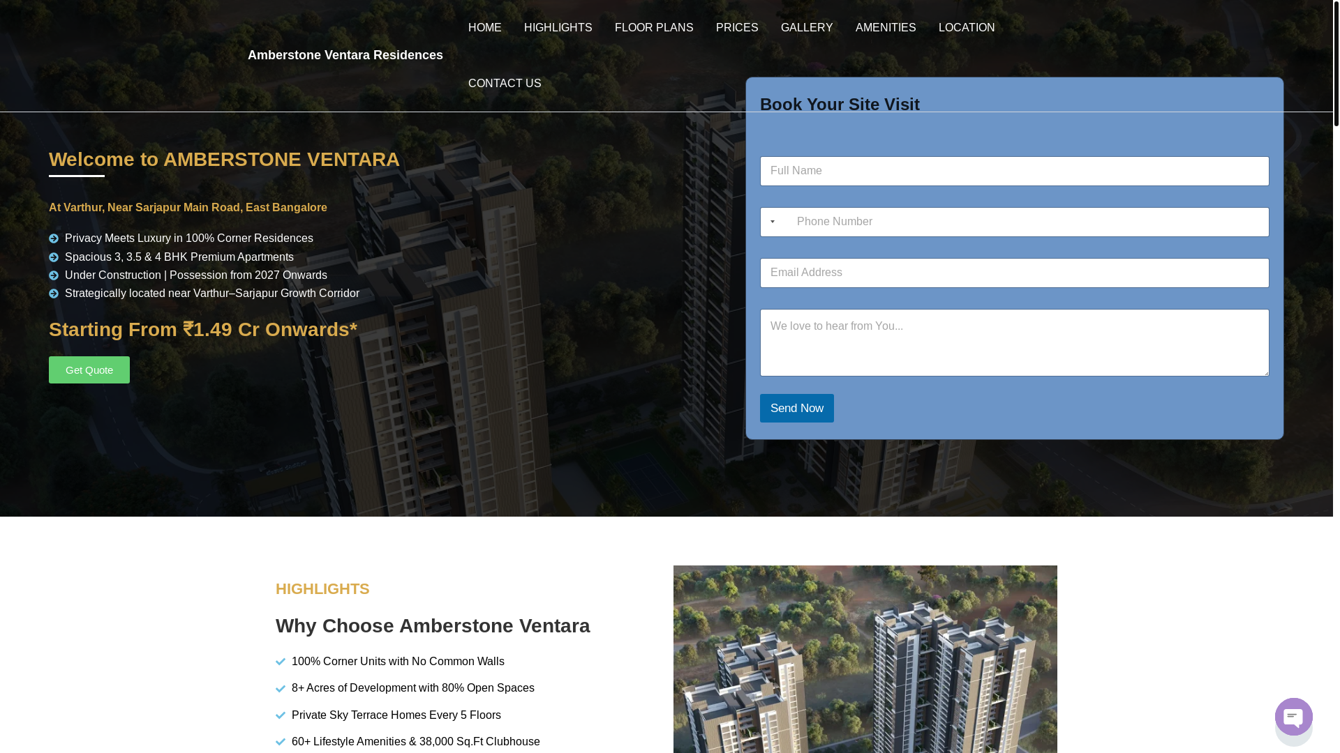 website screenshot of https://amberstoneventara.com/