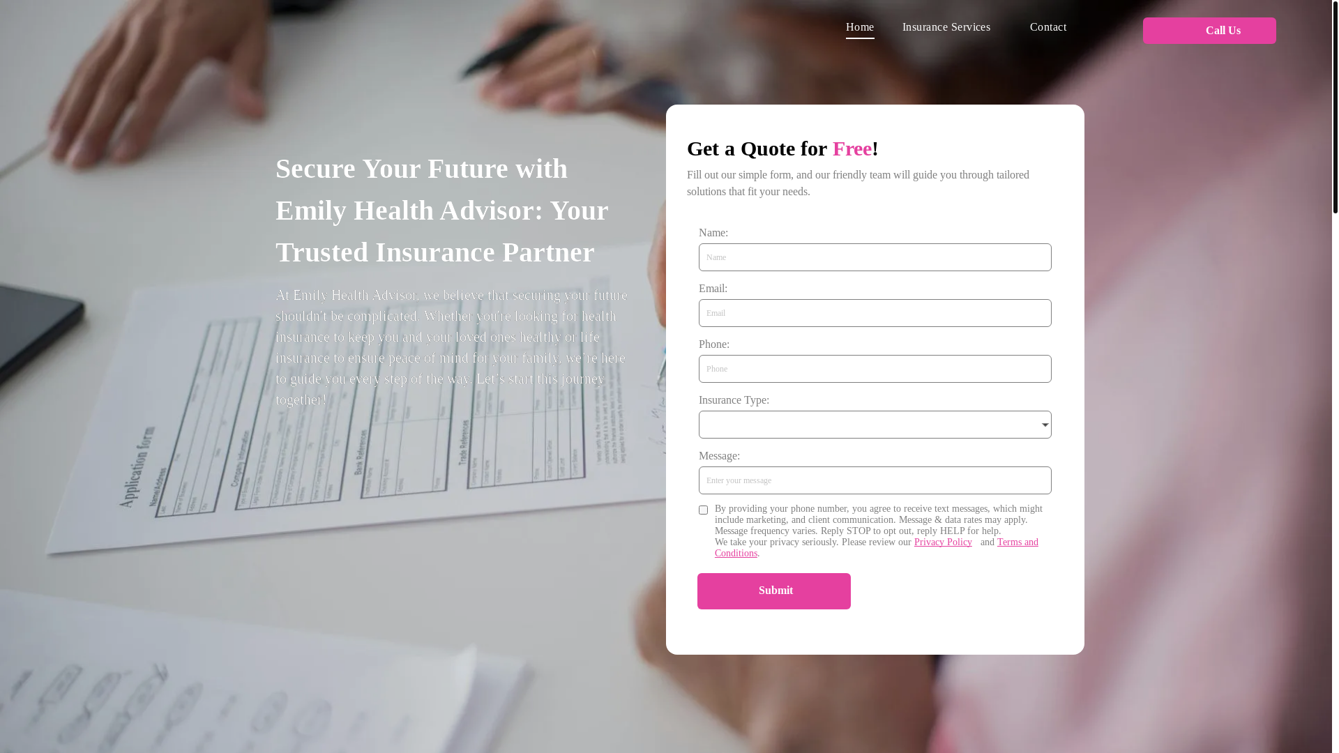 website screenshot of https://emilyhealthadvisor.com/