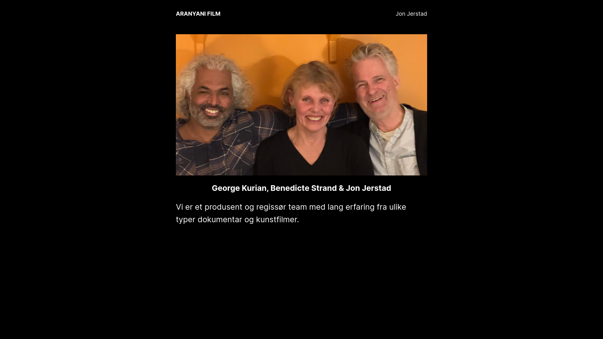 website screenshot of https://aranyani.no/