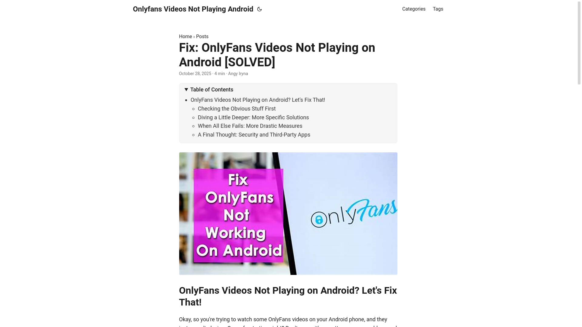 website screenshot of https://onlyfans-videos-not-playing-android.pages.dev/