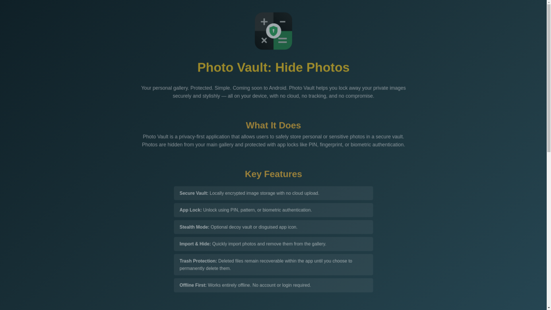website screenshot of https://photovault-graphicalli.pages.dev/