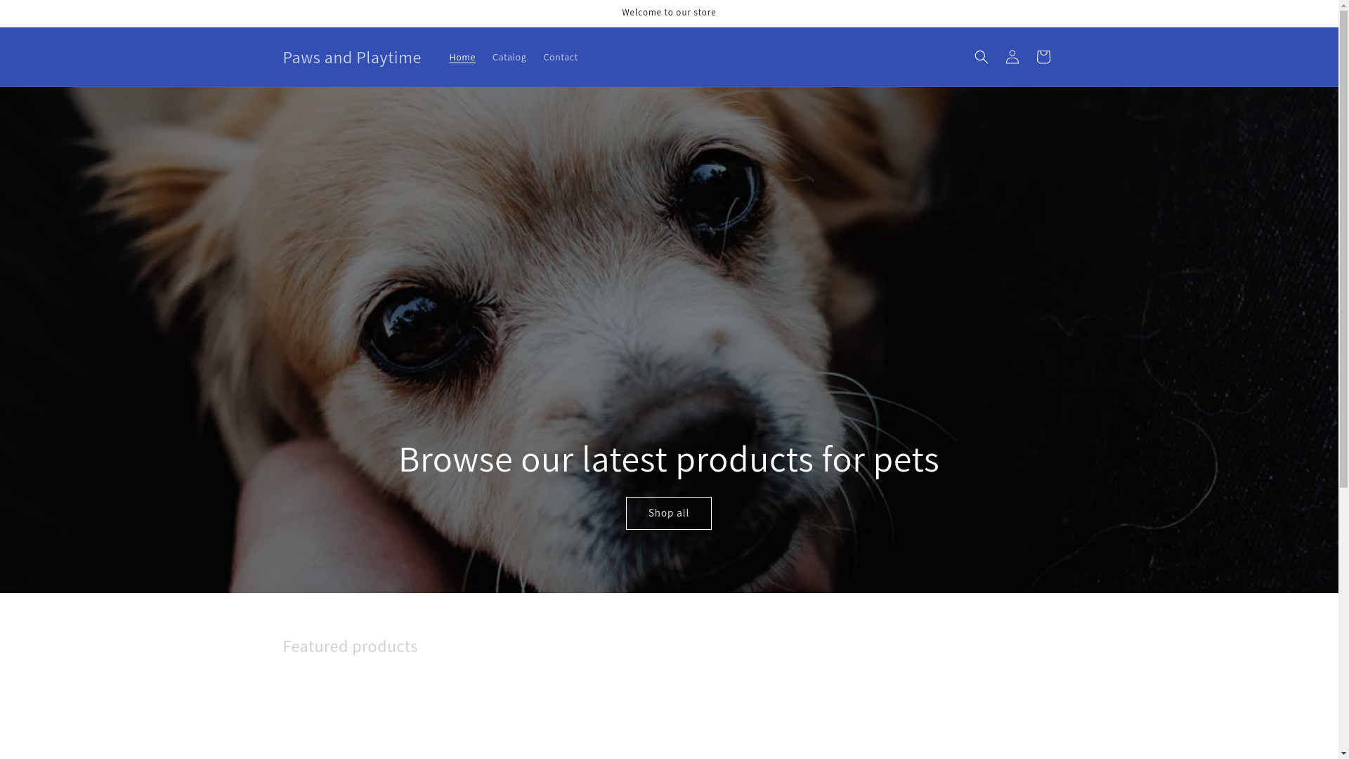 website screenshot of https://pawsandplaytime1.com/