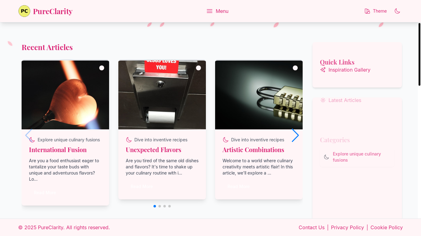 website screenshot of https://clarityfoods.food/