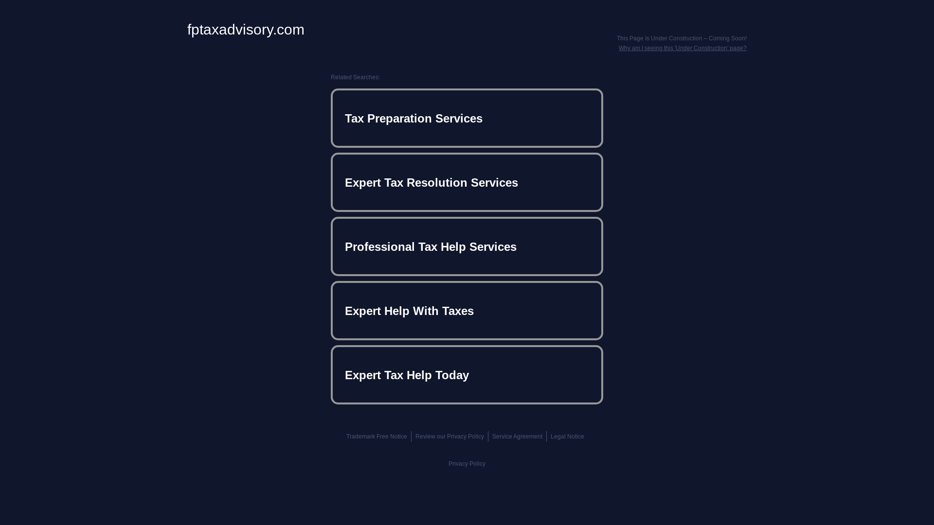 website screenshot of https://fptaxadvisory.com/