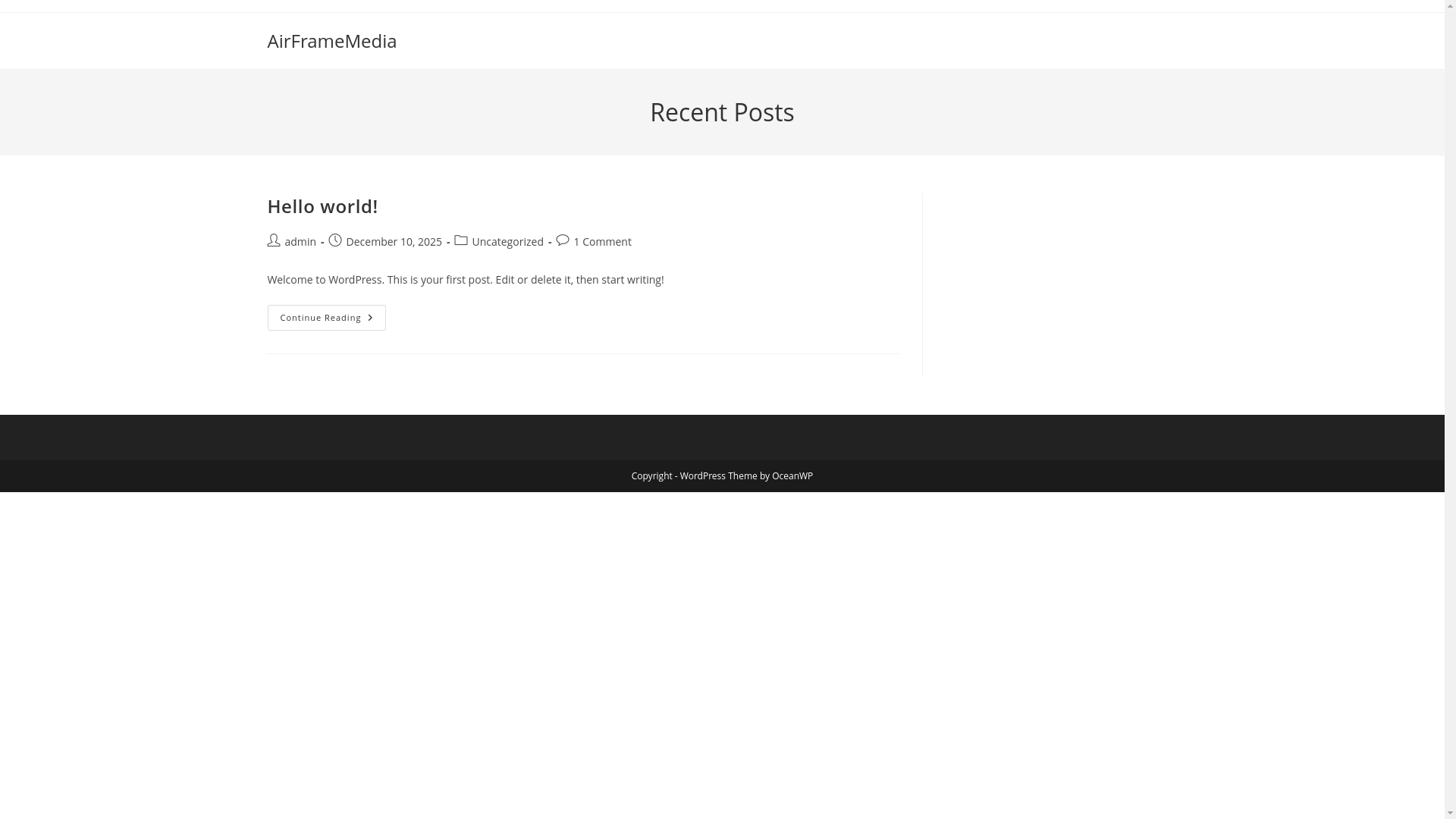 website screenshot of https://airframemedia.co.za/