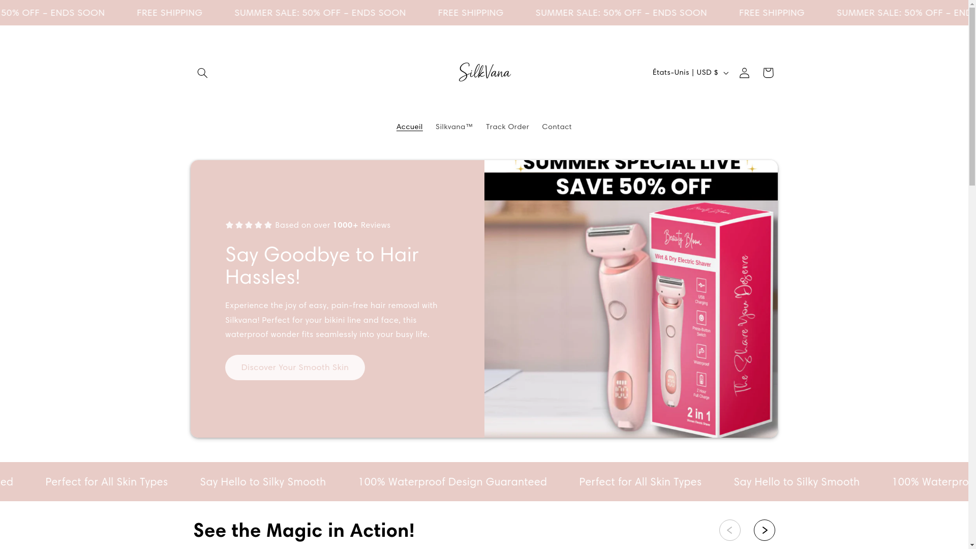 website screenshot of https://silkvana.store/