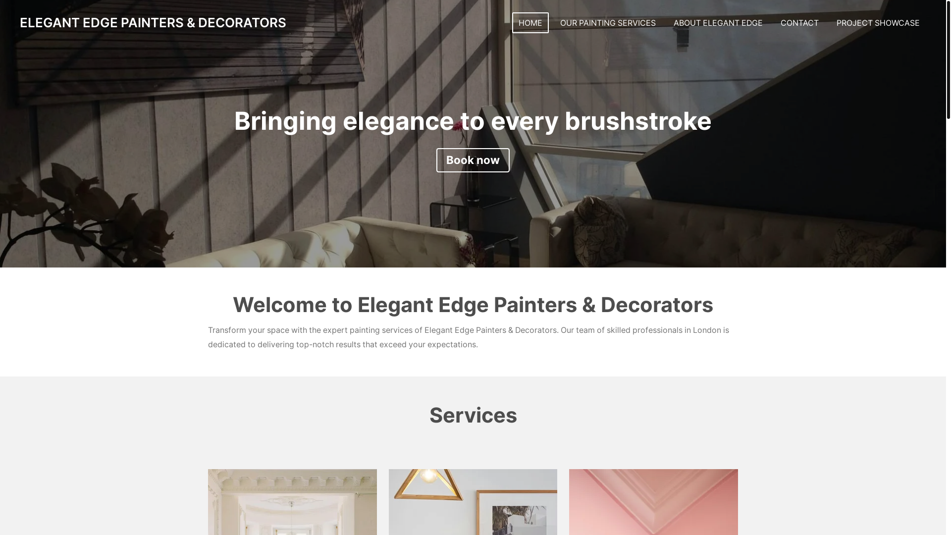 website screenshot of https://elegantedgepaintersdecorators.com/