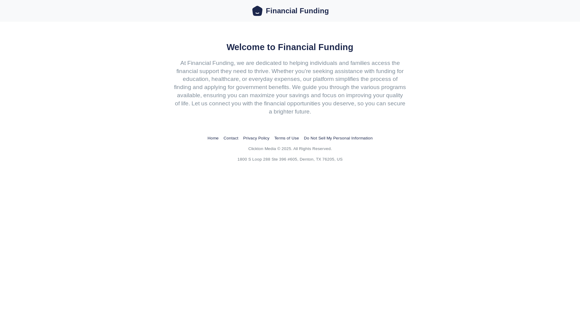 website screenshot of https://financialfunding.net/