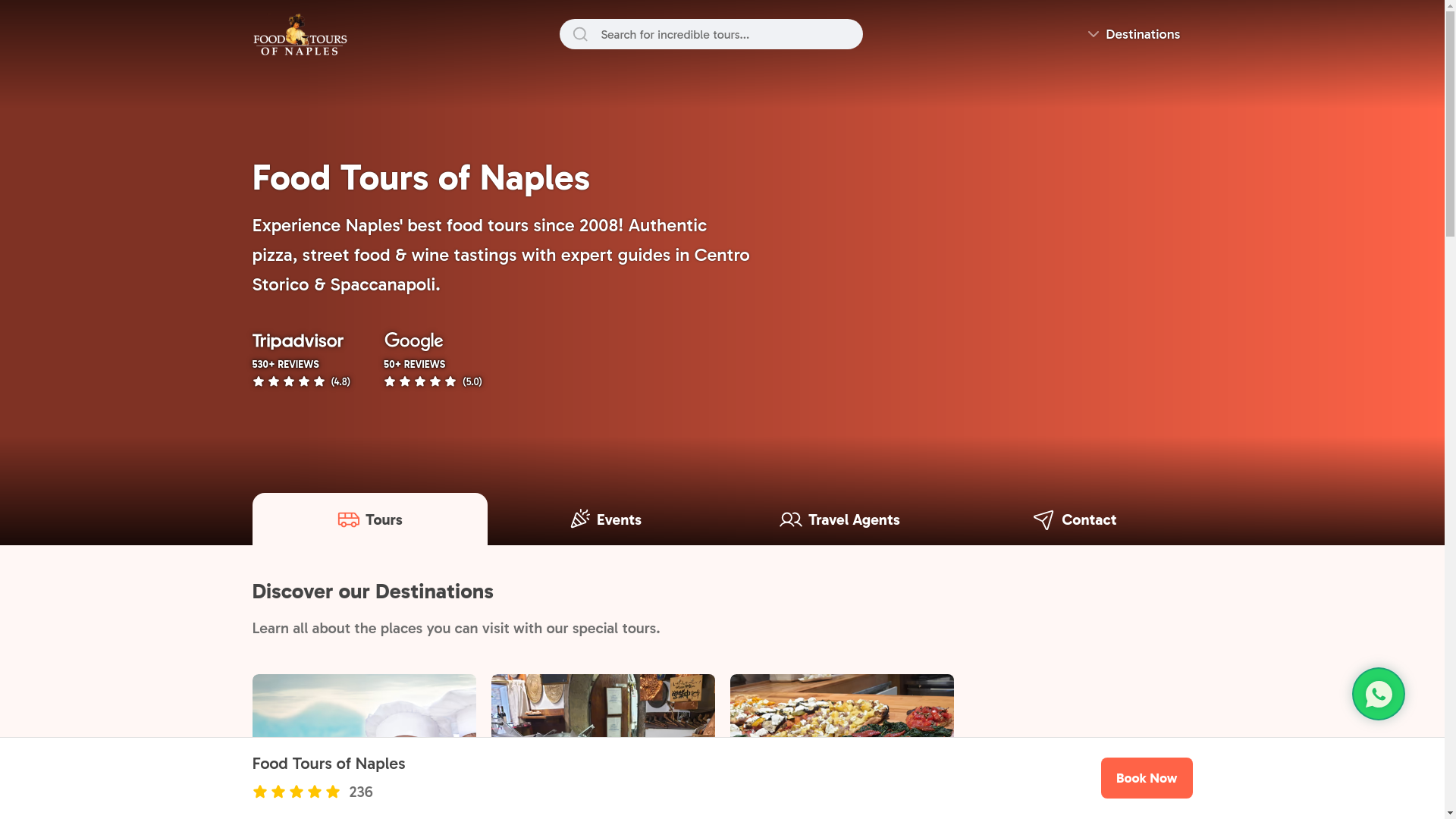 website screenshot of https://food-tours-of-naples.pages.dev/