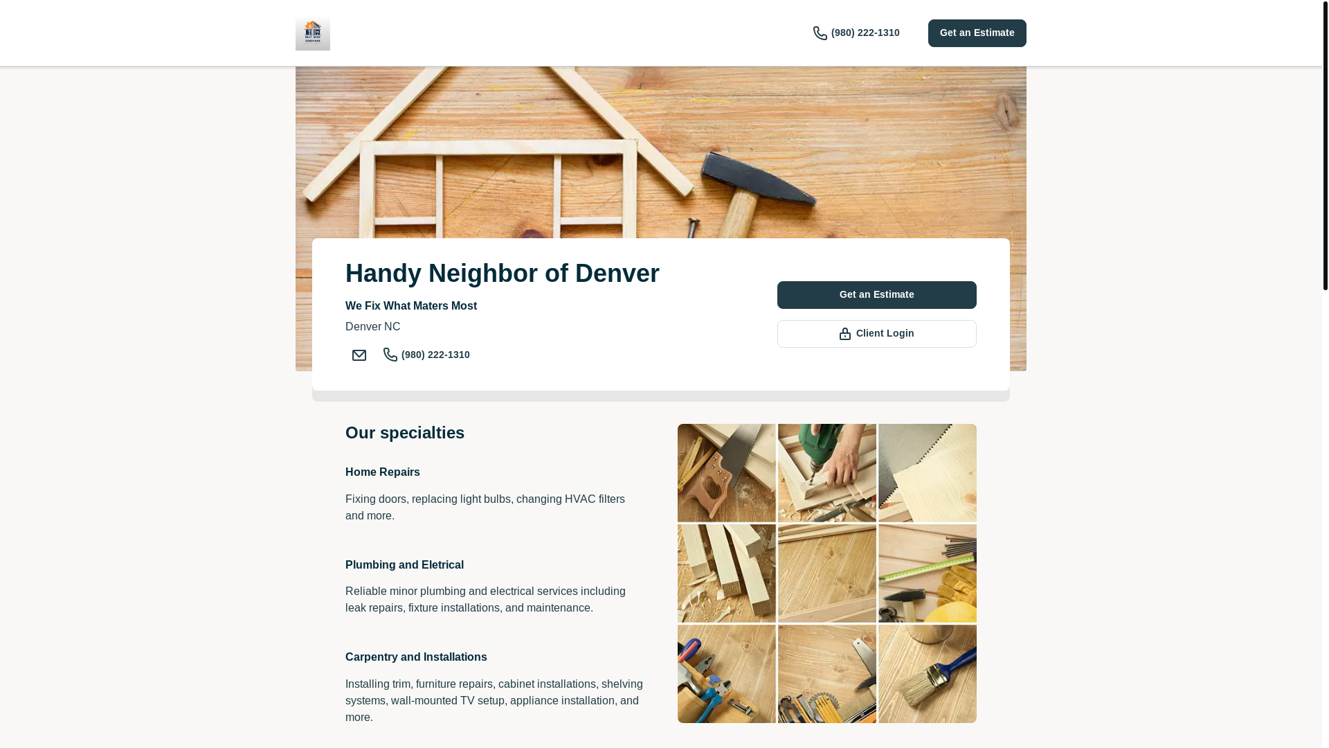 website screenshot of https://handyneighbordenver.com/