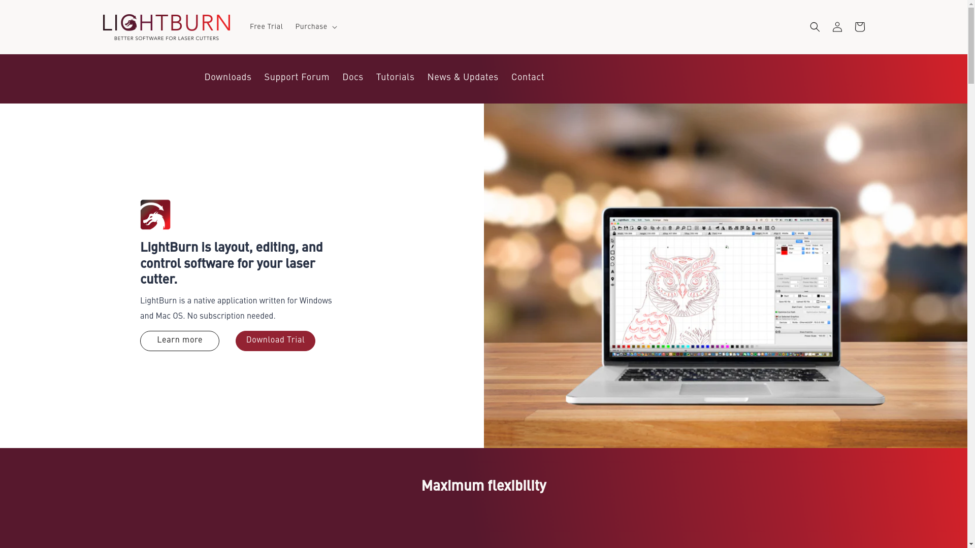 website screenshot of https://lightburnsoftware.com/