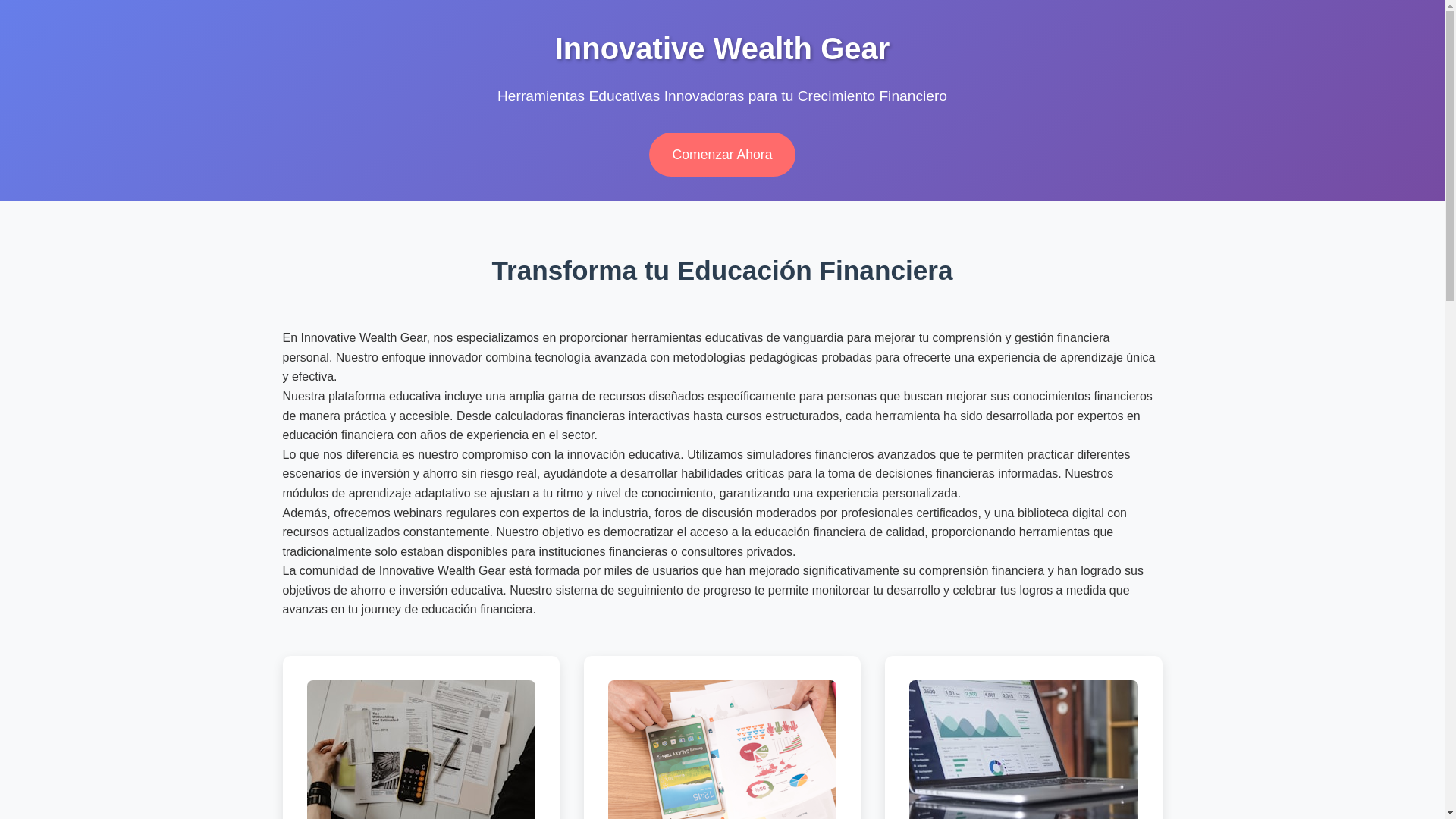 website screenshot of https://innovativewealthgear.xyz/