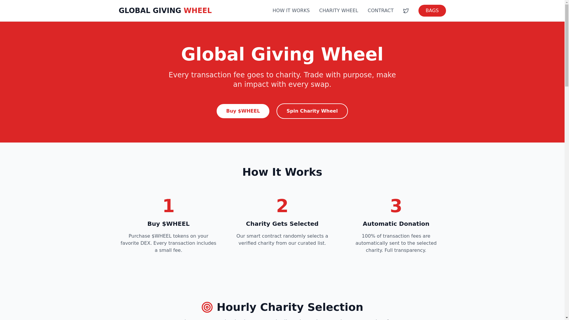 website screenshot of https://globalgivingwheel.charity/