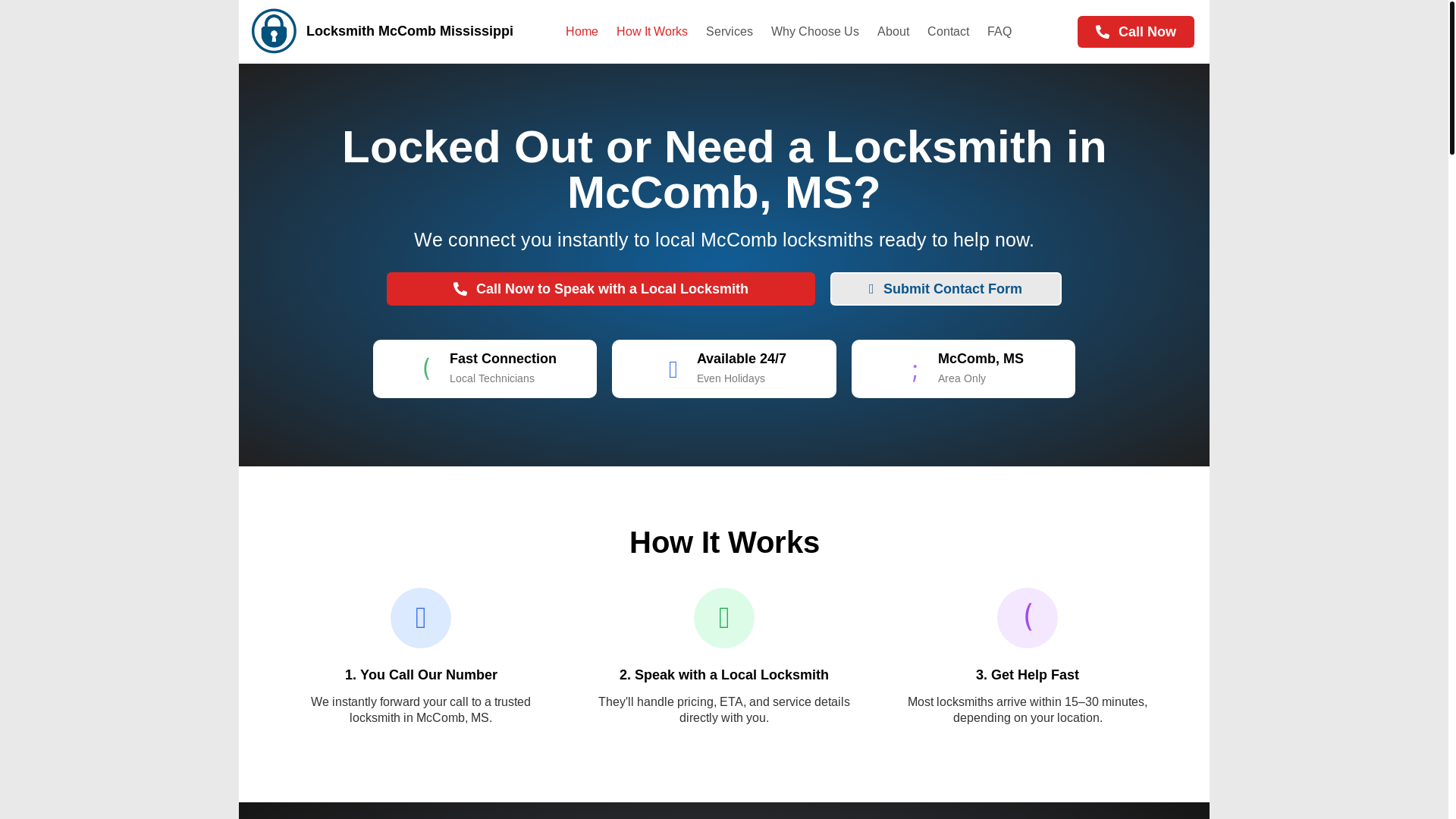website screenshot of https://locksmith-mccomb-ms.com/