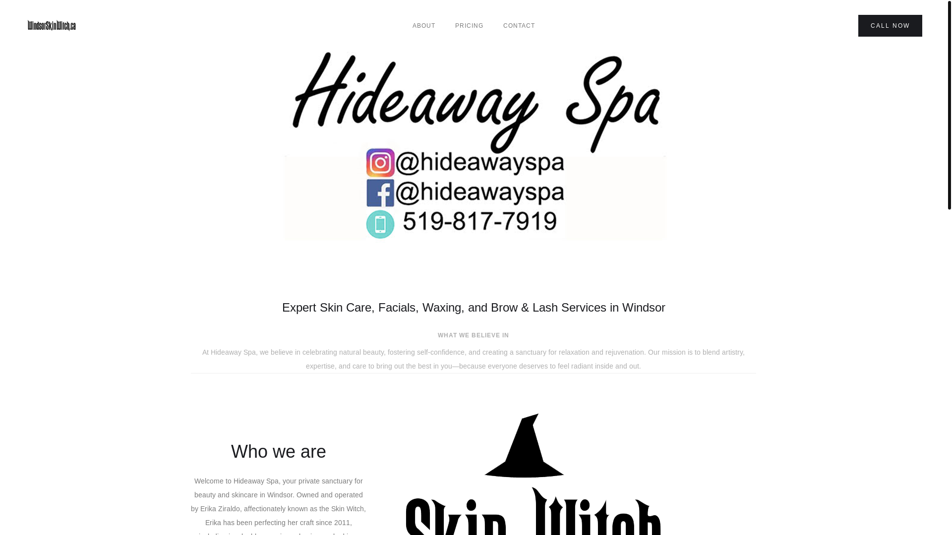 website screenshot of https://hideawayspa.pages.dev/