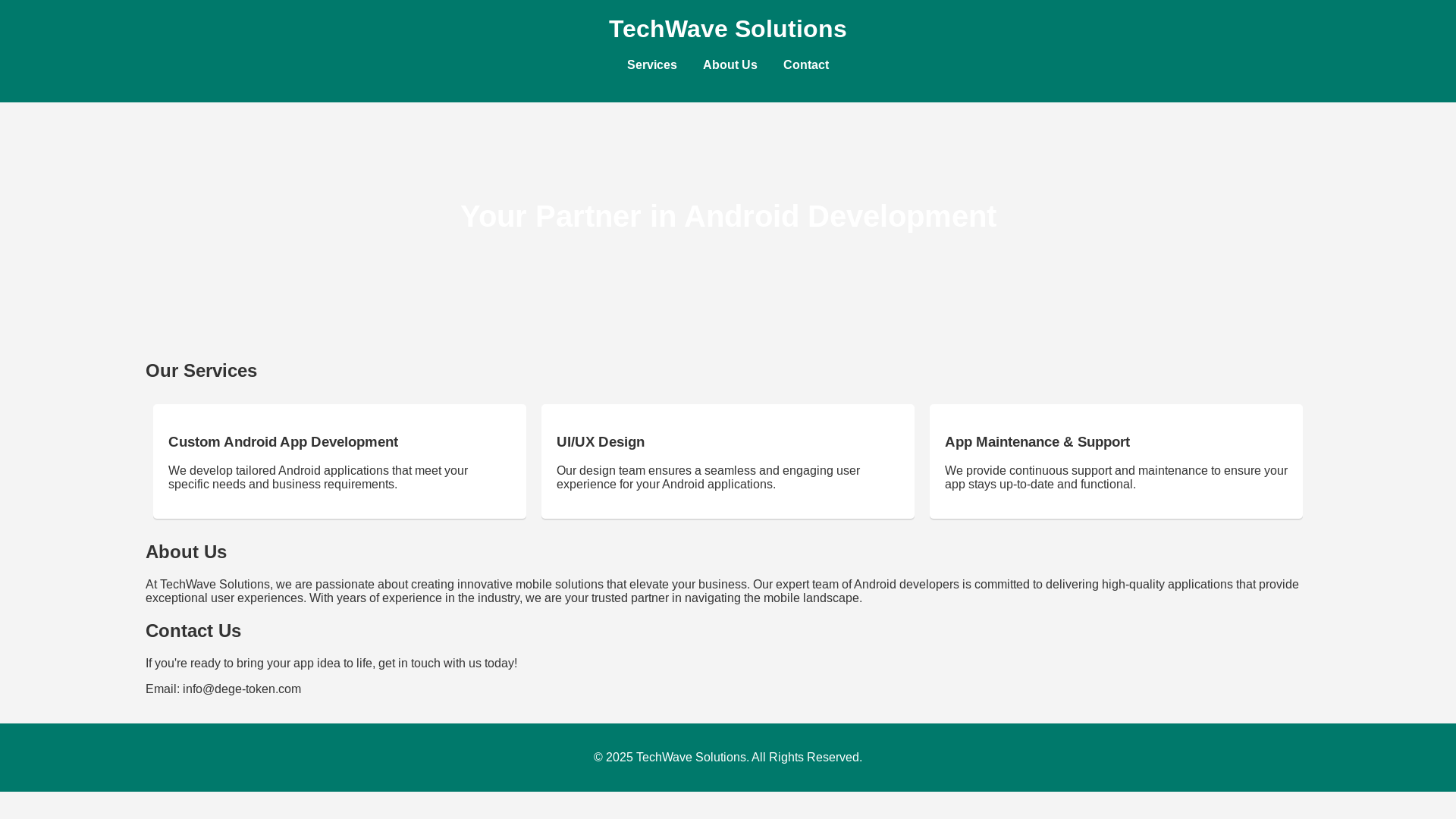 website screenshot of https://dege-token.com/