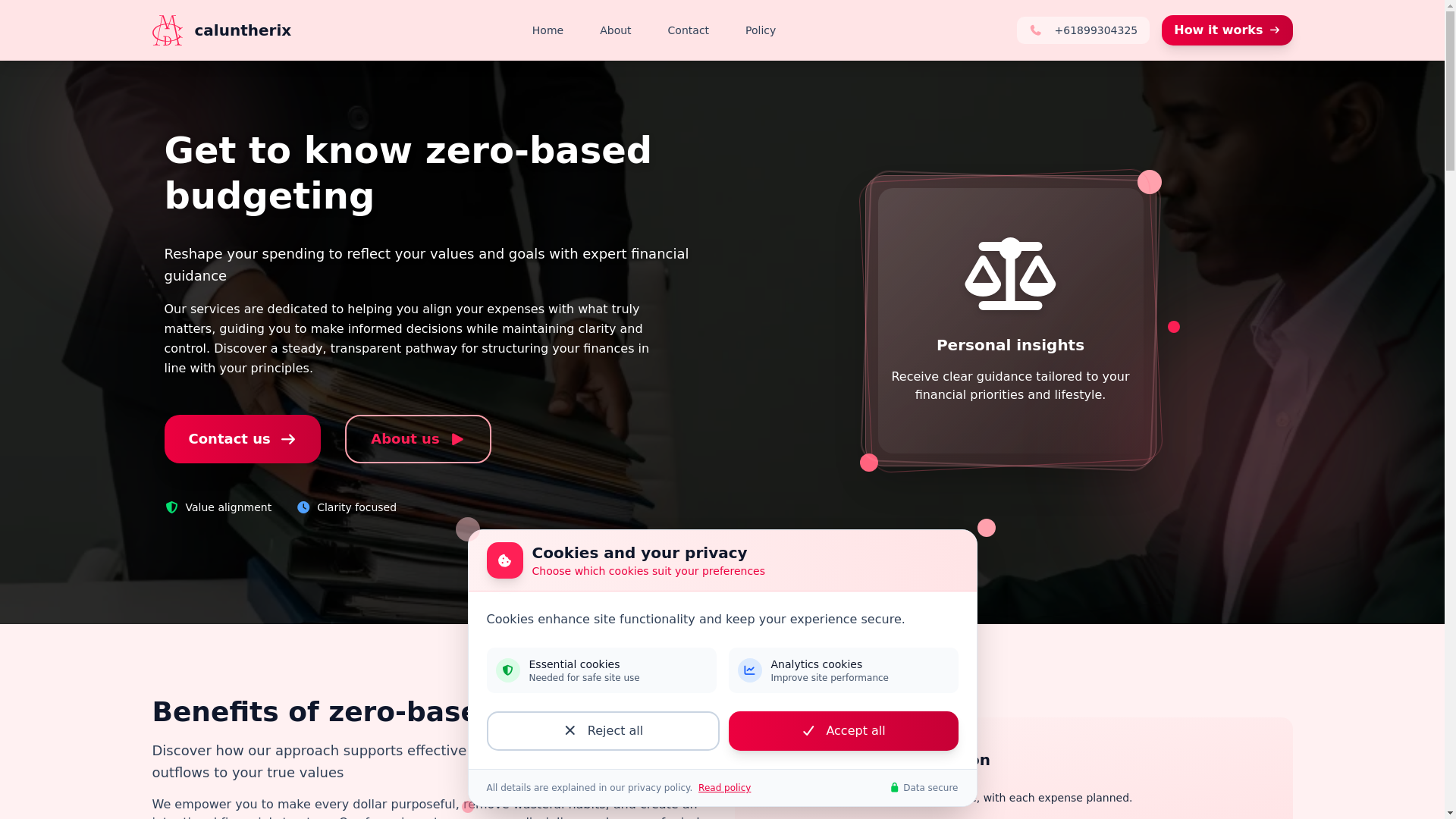 website screenshot of https://caluntherix.com/