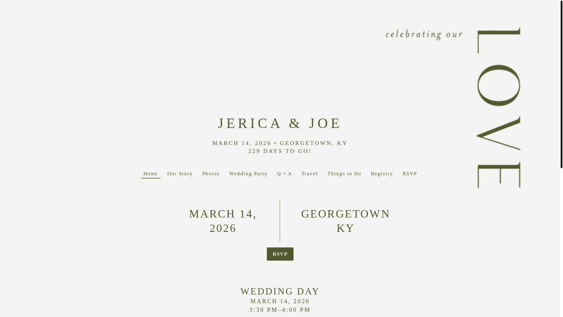 website screenshot of https://jericaandjoe.com/