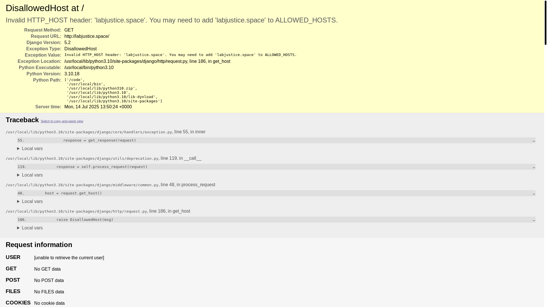 website screenshot of https://labjustice.space/