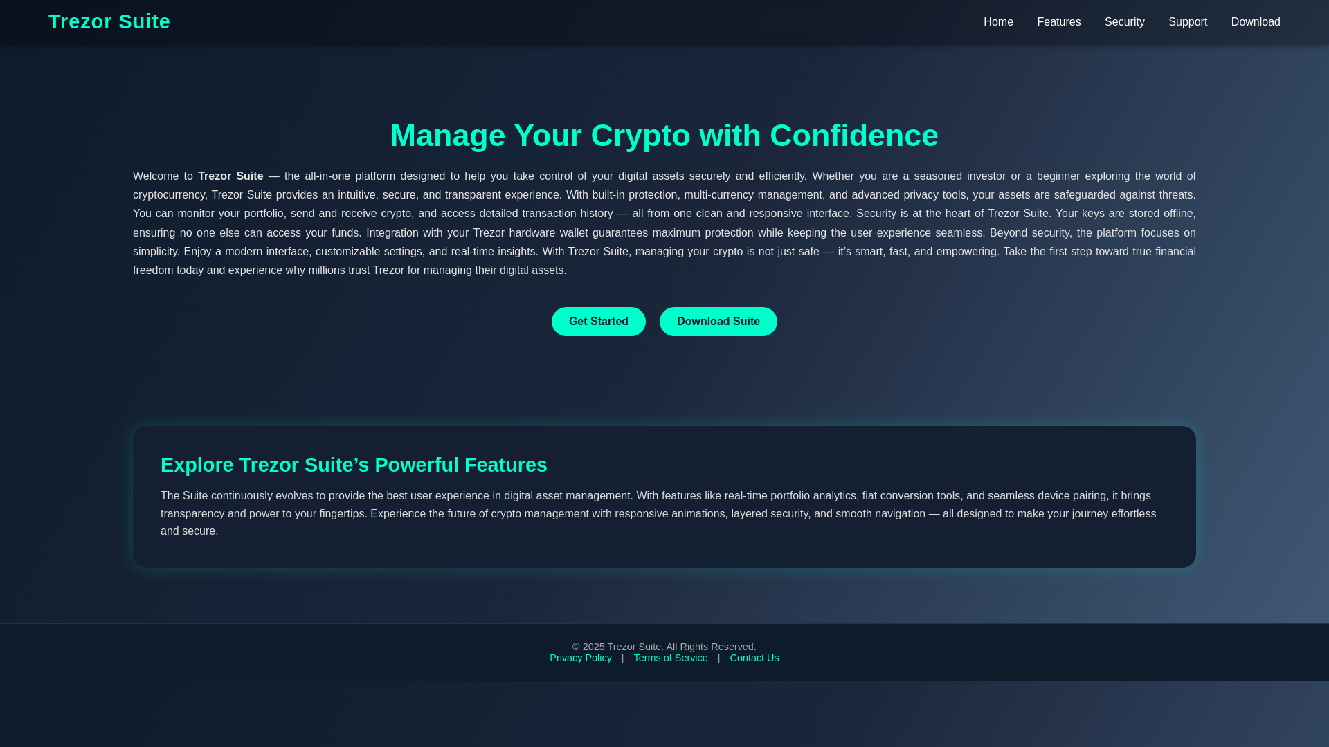 website screenshot of https://trezor-suite-us-en.pages.dev/