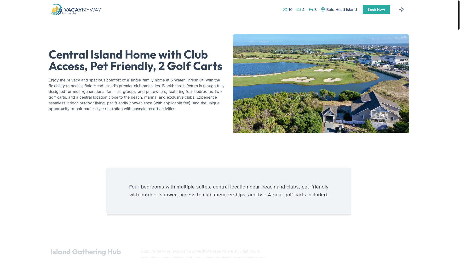 website screenshot of https://tranquilshoals.vacations/