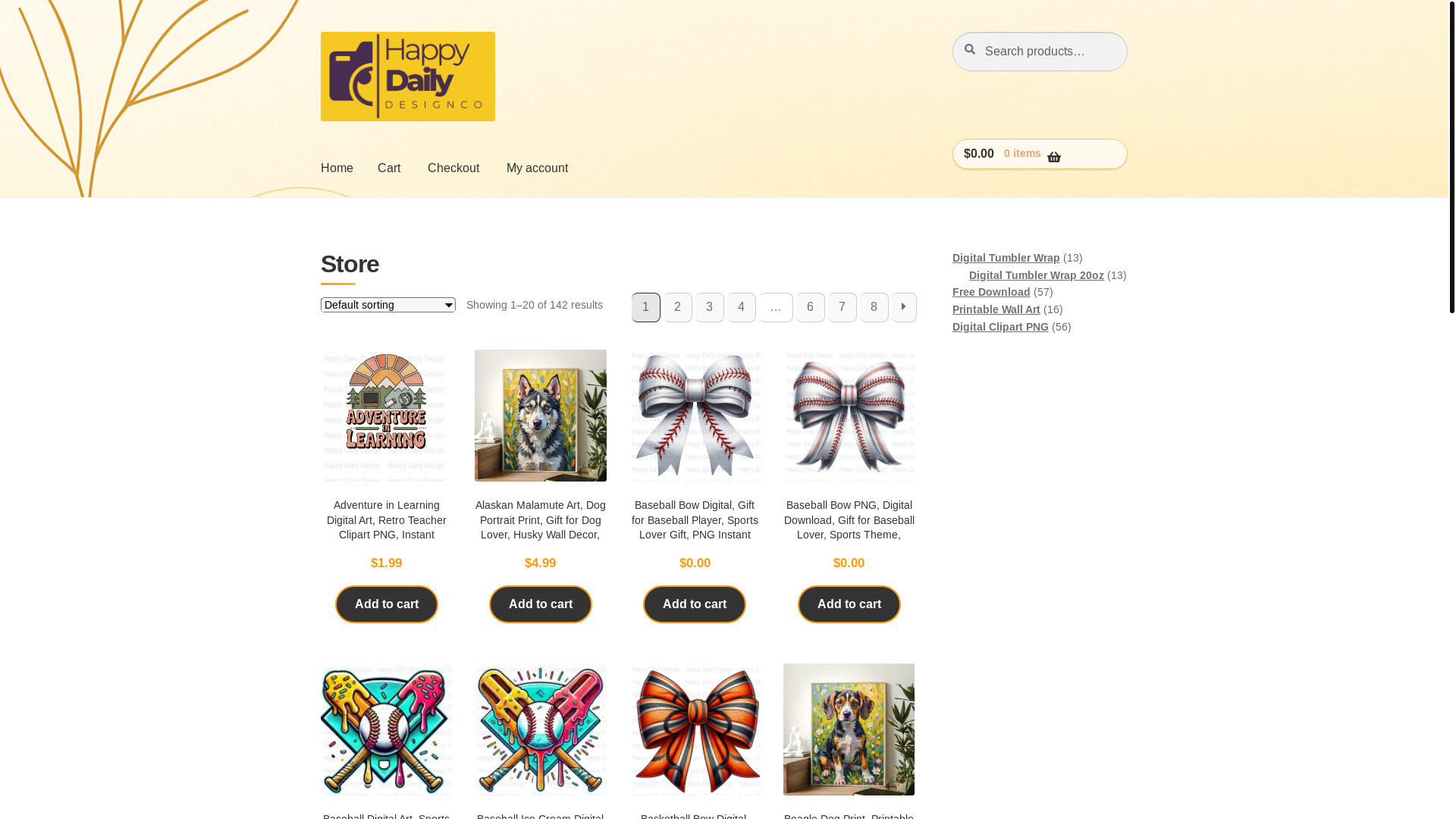 website screenshot of https://happydailydesign.com/