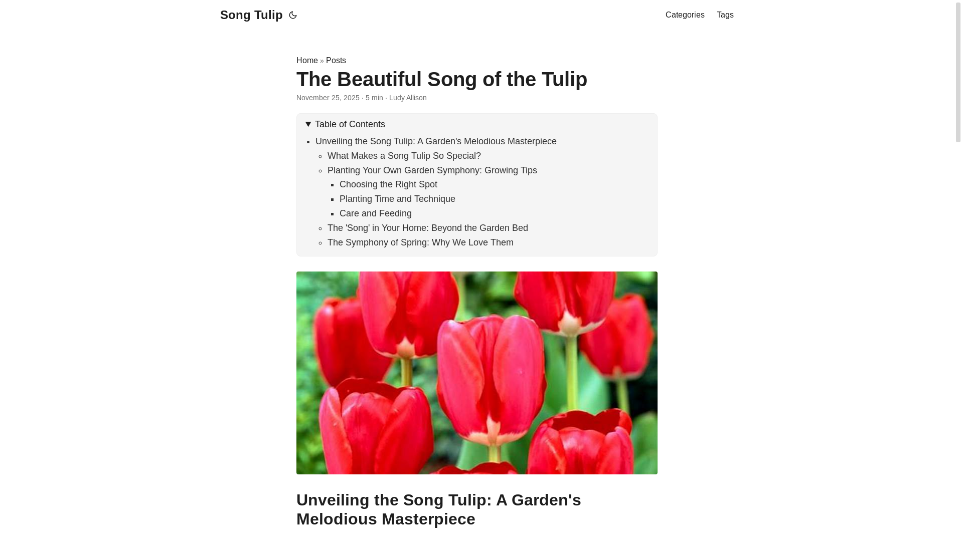 website screenshot of https://songtulip.pages.dev/