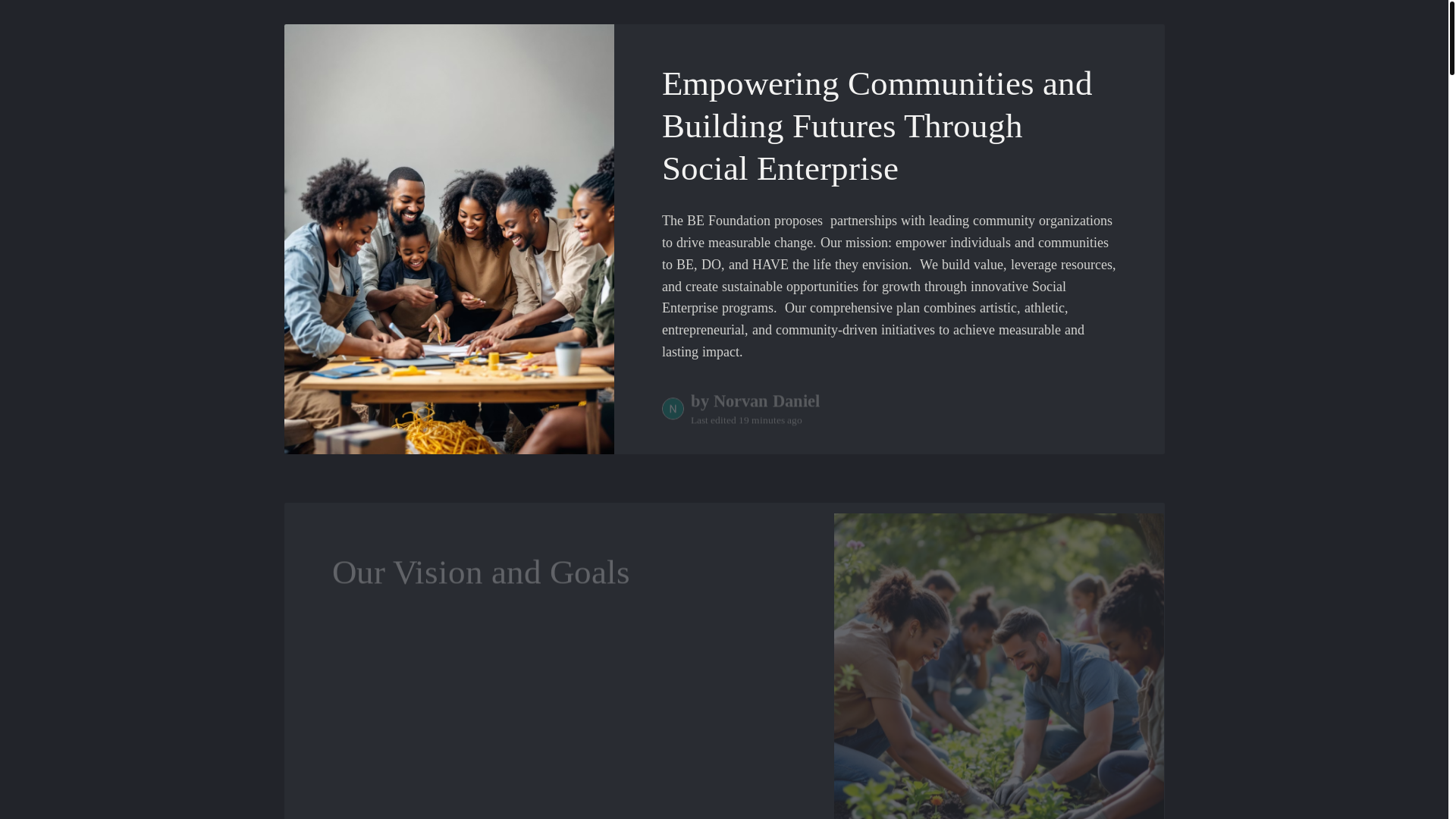 website screenshot of https://besocialenterprise.foundation/