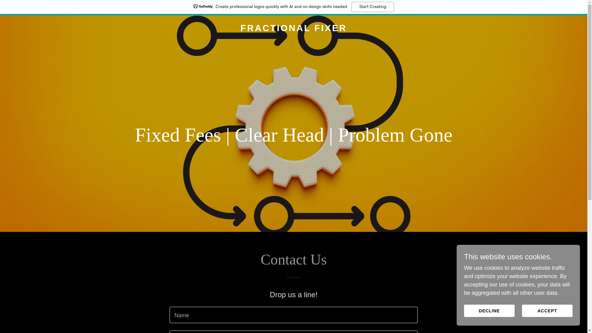 website screenshot of https://fractionalfixer.vip/