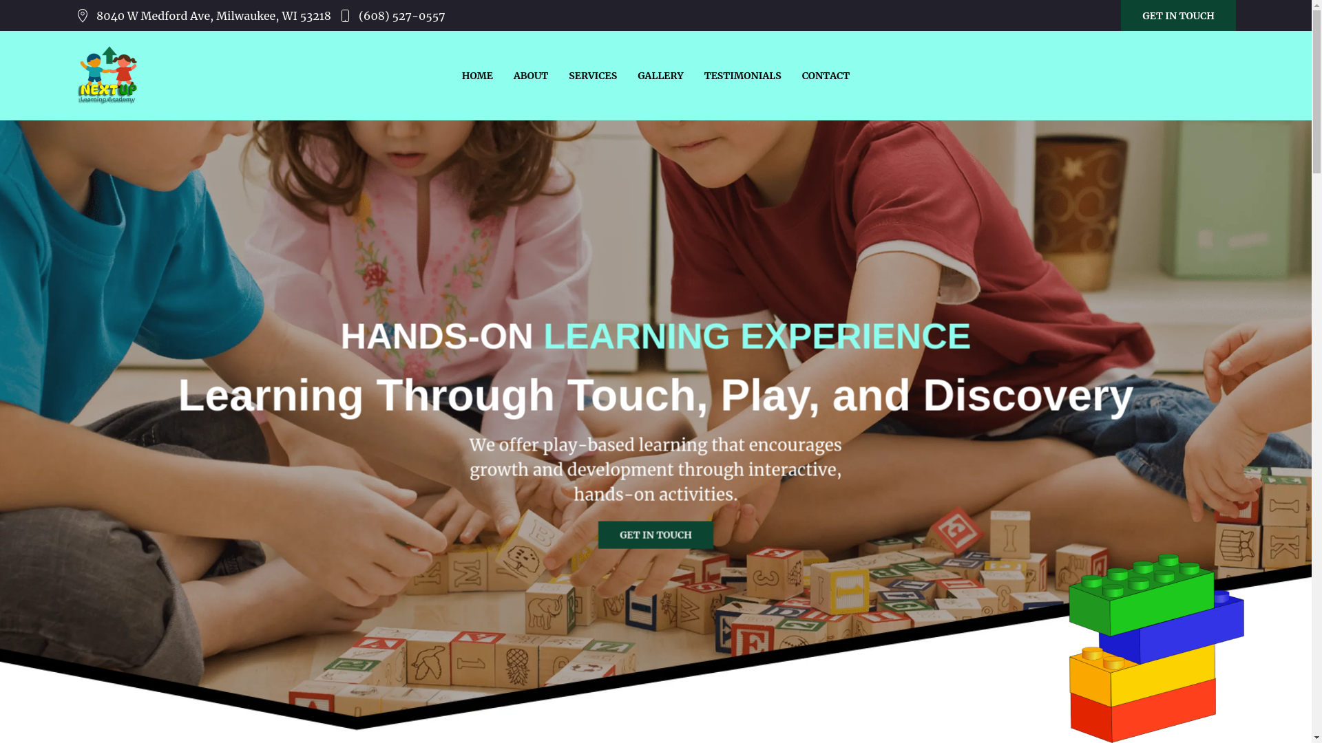 website screenshot of https://nextuplearningacademy.com/