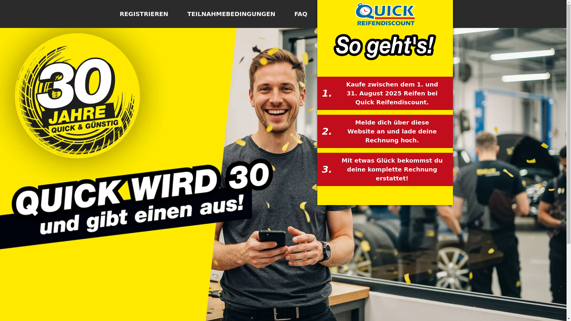 website screenshot of https://30jahrequick.de/