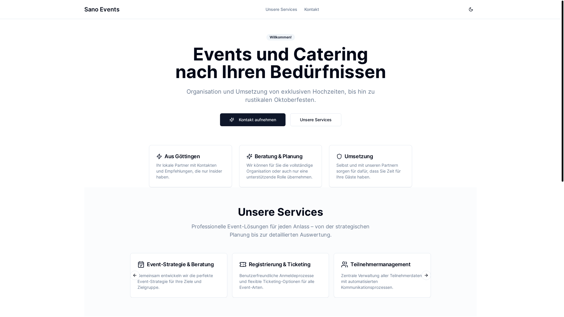 website screenshot of https://sano-events.de/