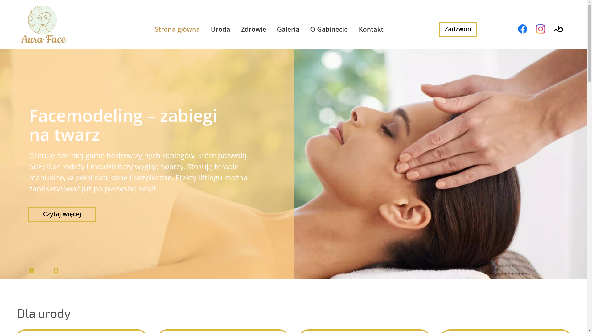 website screenshot of https://aurafacesopot.pl/