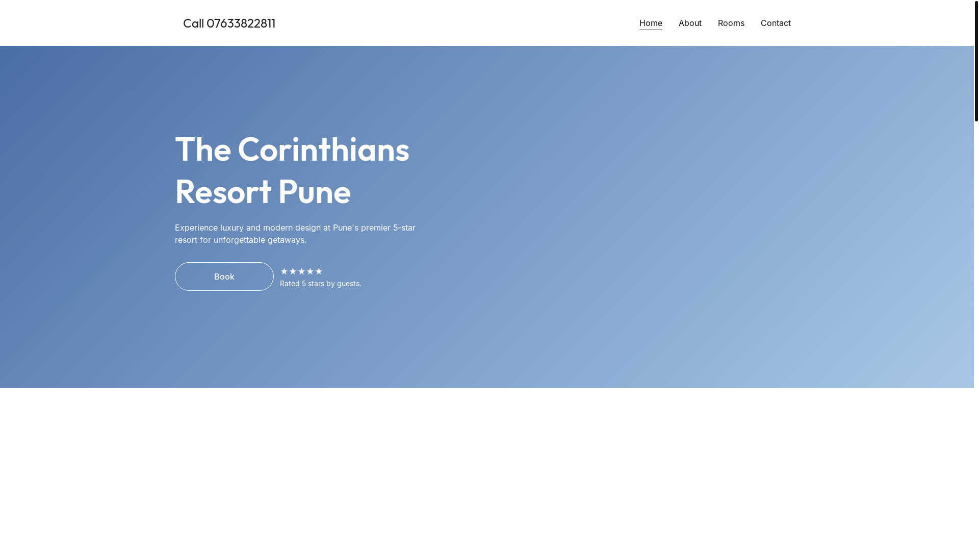 website screenshot of https://thecorinthiansresort.in/