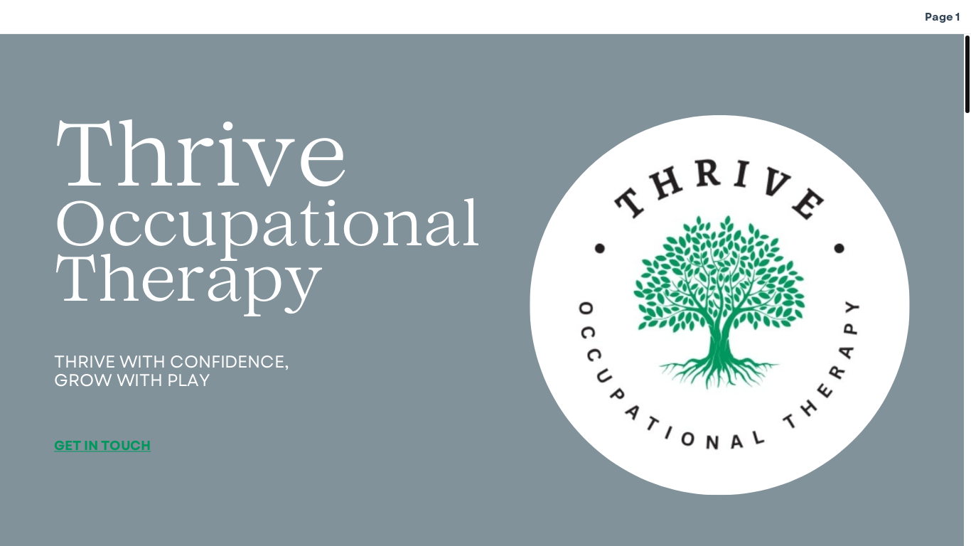 website screenshot of https://thriveot.co.za/