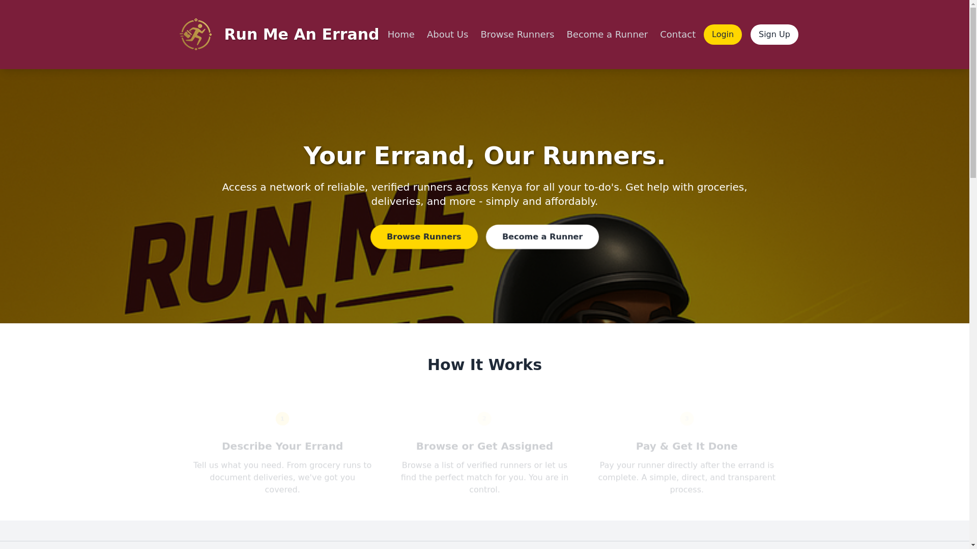 website screenshot of https://runmeanerrand.co.ke/