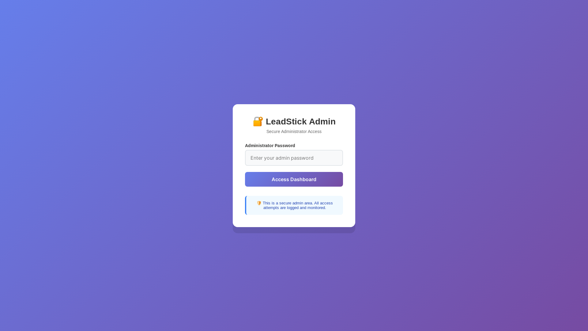 website screenshot of https://leadstick-dashboard.pages.dev/